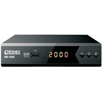 Тюнер TV Сигнал Эфир HD-300 DVB-T2, черный
