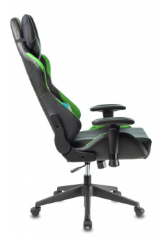 Кресло Zombie VIKING 5 AERO (эко.кожа, мех. качания, крест. пластик, до 120 кг) Черно-зеленый