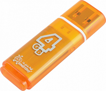 Флешка 4Gb SmartBuy Glossy Orange