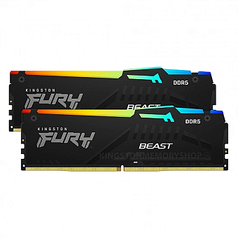 Модуль памяти DDR5 32Gb 5200MHz Kingston Fury Beast Black RGB CL36 (Kit of 2)