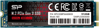 Накопитель SSD M.2 512Gb Silicon Power A80 (PCI-E 3.0 x4, 3400/2250 Мбайт/сек)
