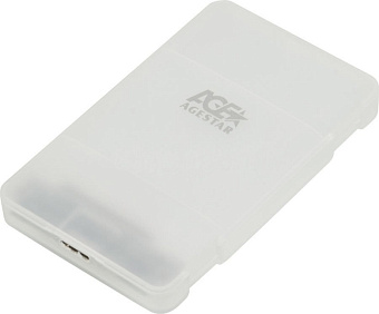 Внешний контейнер USB3.0 -> SATA 2.5", AgeStar 3UBCP3, пластик, белый