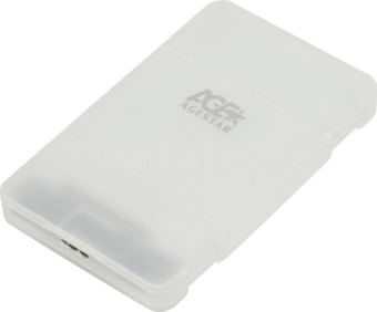 Внешний контейнер USB3.0 -> SATA 2.5", AgeStar 3UBCP3, пластик, белый