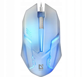 Мышь проводная Defender Cyber MB-560L 7цветов 3 кнопки 1200dpi White