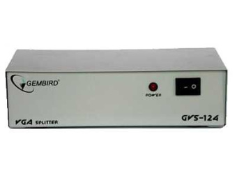 Разветвитель видеосигнала 4 port VGA (1in-->4out, 1440x1280, блок питания) Gembird GVS-124