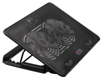 Подставка для ноутбука 15" BURO LCP156H (металл. сетка, 2*1400 об/мин, 21дБ, LED-подсветка) Black