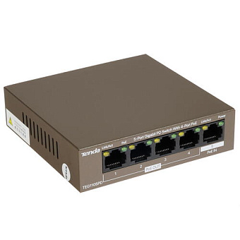Коммутатор 5 port Tenda TEG1105PD 1000 Мбит/с 4*PoE