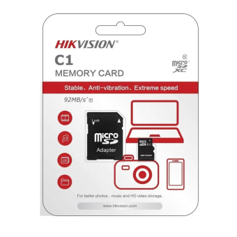 Карта памяти microSD 32Gb Hikvision HS-TF-C1(STD)/32G/Adapter (с SD адаптером)