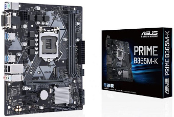Материнская плата Socket-1151-v2 ASUS PRIME B365M-K (B365) 2*DDR4 2*PCI-Ex1 1*PCI-Ex16 6*SATA 1*M.2 DVI VGA mATX