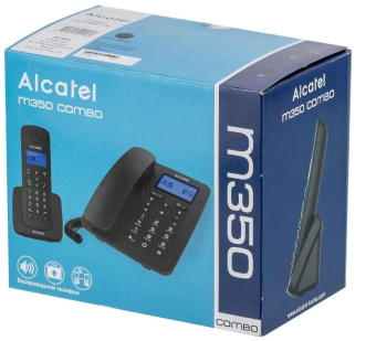 Радиотелефон Alcatel M350 Combo RU (проводной телефон и беспроводная трубка) черный