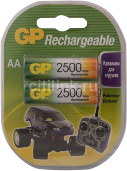 Аккумулятор AA, 1.2V, 2500mAh, 2шт, GP 250AAHC