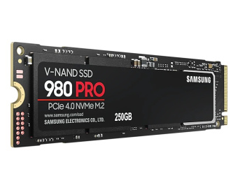Накопитель SSD M.2 250Gb Samsung 980 PRO (PCI-E 4.0 x4, 6400/2700 Мбайт/сек)