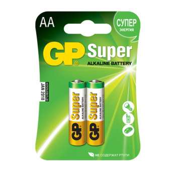 Элемент питания AA, 1.5V,  2шт, GP Extra Alkaline 15 AX LR6 (блистер)