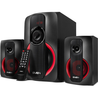 Акустическая система SVEN MS-304 (2x10W+20W, дерево, SD/USB, FM, Bluetooth, ПДУ) black