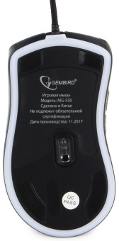 Мышь проводная Gembird MG-550 Gaming 3200dpi Подсветка USB Black
