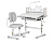 Стол Mealux BD-24 G gray (ш79 х г39-60 х в53-72, стул и лампа в комплекте) бело-серый