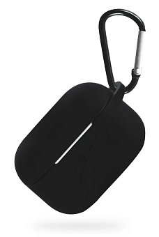 Чехол для наушников Apple Airpods Pro - Gurdini прорезиненный soft touch c карабином черный