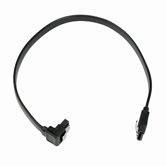 Кабель интерфейсный SATA  30см, Cablexpert, угловой, защелка, черный