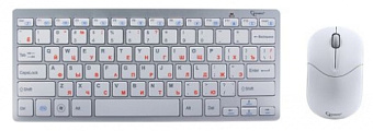 Комплект беспроводной (клавиатура+мышь) Gembird KBS-7001 Wireless USB White