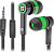 Наушники проводные Defender Pulse 420, черно-зеленые