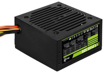 Блок питания 500W Aerocool VX Plus 500 RGB (120mm, 24+8pin, 1*8pin, 3*Sata, 3*IDE)