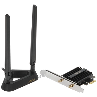 Сетевая карта PCI-E ASUS PCE-AX58BT (802.11ax, 2402Mbps/574Mbps, 5GHz/2.4GHz, Bluetooth 5.0)