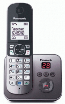 Радиотелефон Panasonic DECT KX-TG 6821 RUM (АОН, автоответчик, спикерфон, полифония, серый металлик)
