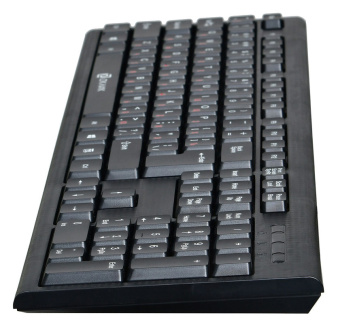 Клавиатура проводная Oklick 120M (красные буквы кириллицы) Black