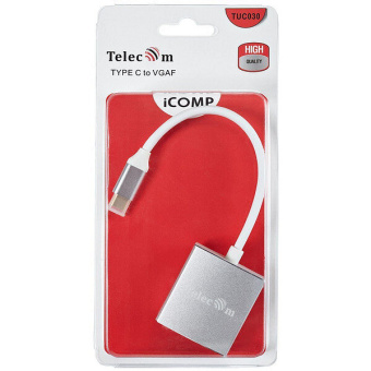 Кабель-переходник USB-C (m)  --  VGA (f), Telecom TUC030 0.10m