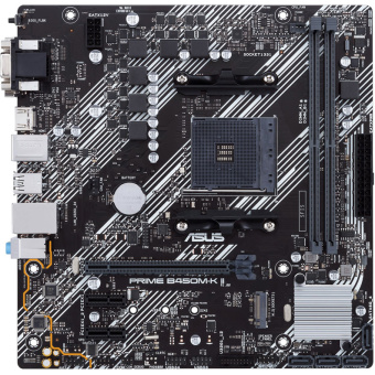 Материнская плата Socket AM4 ASUS PRIME B450M-K II (B450) 2*DDR4 2*PCI-Ex1 1*PCI-Ex16 SATA M.2 VGA DVI HDMI mATX