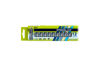 Элемент питания AAA, 1.5V, 12шт, Ergolux Alkaline  BP12 LR03