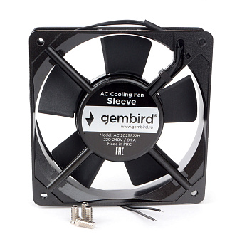 Вентилятор для корпуса 120mm Gembird AC12025S22H (2-pin, 120x120x25мм, AC, 220 B, втулка, провод 30 см)