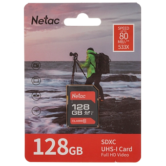 Карта памяти SD 128Gb Netac P600 SDHC Class 10
