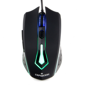 Мышь проводная Гарнизон GM-700G 1600dpi  USB Black