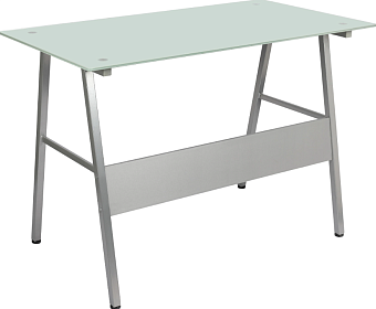 Стол компьютерный Tetchair GD-04 [White (белый)] столешница из зак. стекла 8 мм + металлокаркас