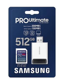 Карта памяти SD 512Gb Samsung PRO Ultimate 130 | 200 Mb/s
