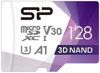 Карта памяти microSD 128Gb Silicon Power Superior Pro A1 UHS-I U3 microSDXC Colorful CLASS 10 + адаптер SD