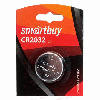Элемент питания CR2032, 3V, 1шт, Smartbuy Lithium Battery BL5