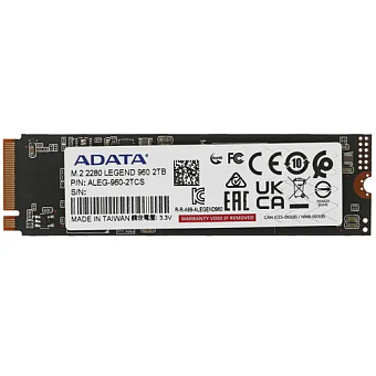 Накопитель SSD M.2 2Tb ADATA LEGEND 960 (PCI-E 4.0 x4, 7400/6800 Мбайт/сек)