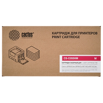 Картридж лазерный Cactus CS-C055HM для Canon, 5900 стр. пурпурный