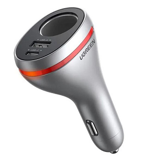Автомобильное зарядное устройство UGREEN CD204 (60712) Car Charger With Dual USB Ports Silver