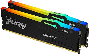 Модуль памяти DDR5 16Gb 6000MHz Kingston Fury Beast Black RGB