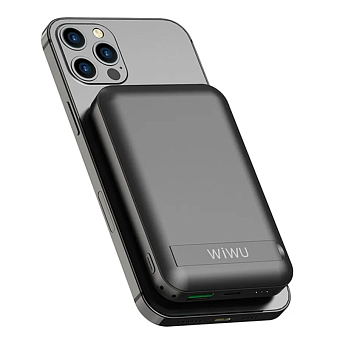 Внешний аккумулятор 10000 mAh_ WIWU Snap Cube Magsafe Wireless Charge Black