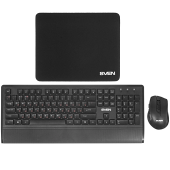 Комплект беспроводной (клавиатура+мышь) SVEN KB-C3800W USB Wireless Black