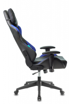 Кресло Zombie VIKING 5 AERO (эко.кожа, мех. качания, крест. пластик, до 120 кг) Черно-синий