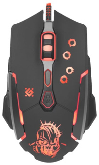 Мышь проводная Defender GM-170L Killer (3200dpi переключаемая подсветка коврик в комплекте ) USB Black