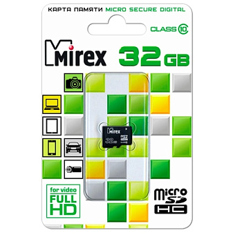 Карта памяти microSD 32Gb Mirex microSDHC CLASS 10 UHS-I