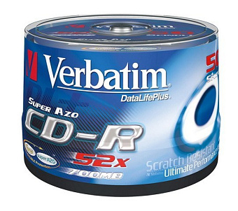 Диск CD-R 700 Mb Verbatim 52x Cake Box (50шт.)