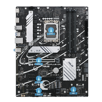 Материнская плата Socket-1700 ASUS PRIME H770-PLUS D4 (H770) 4*DDR4 RAID HDMI DP ATX