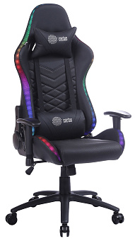 Кресло Cactus CS-CHR-0099BL (высокая спинка, регулировка подлокотников, RGB подсветка) Черный